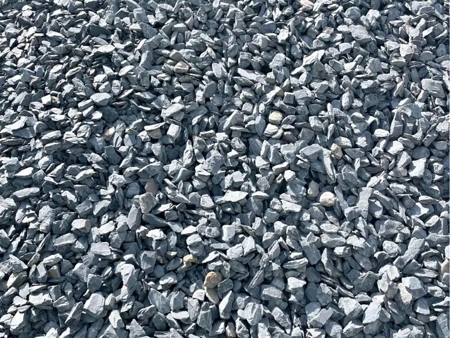 Pile of small dark gray 3/8 inch bluestone
