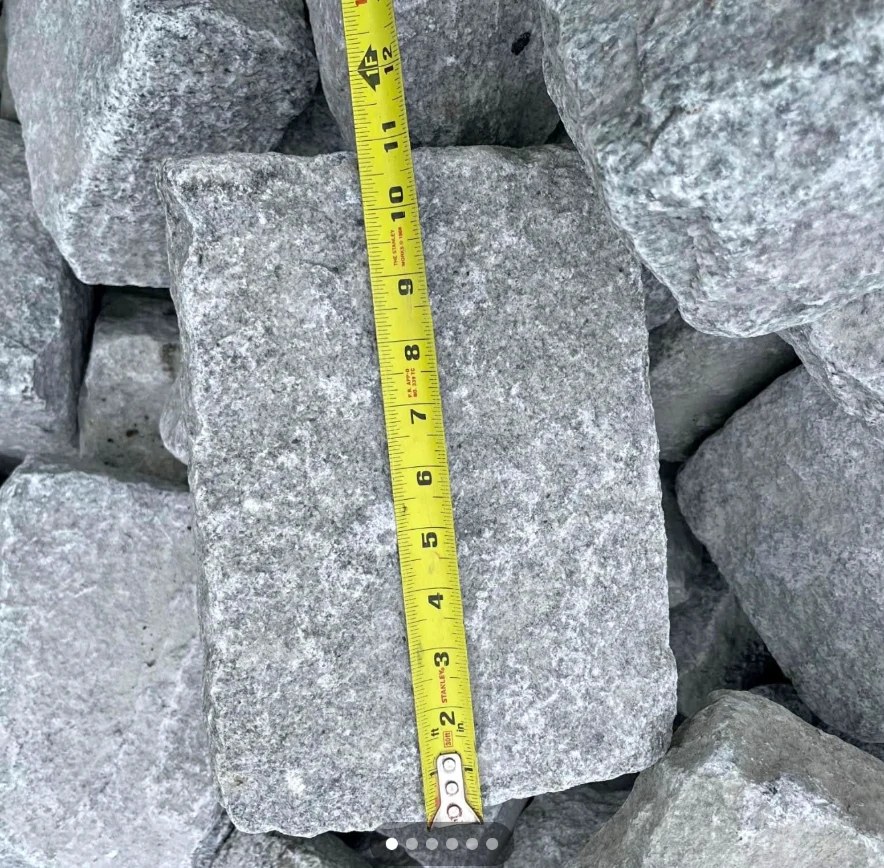Jumbo Belgium granite block measured at roughly 10 inches